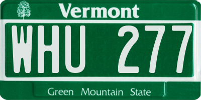 VT license plate WHU277