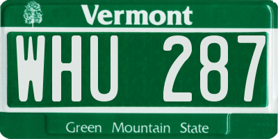 VT license plate WHU287