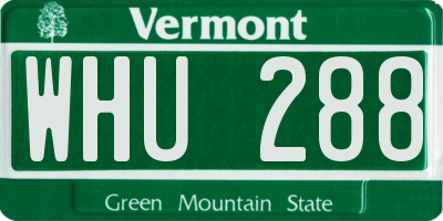 VT license plate WHU288