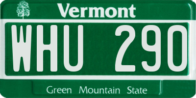 VT license plate WHU290