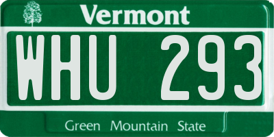VT license plate WHU293