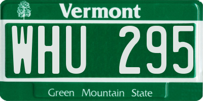 VT license plate WHU295