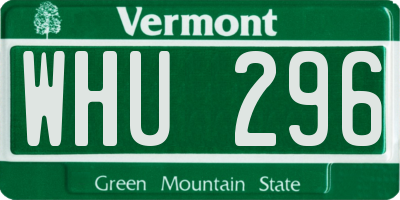 VT license plate WHU296