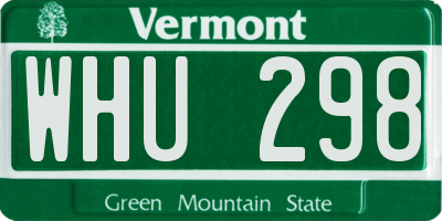 VT license plate WHU298