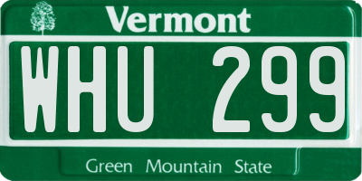 VT license plate WHU299