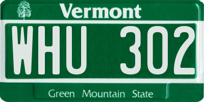 VT license plate WHU302