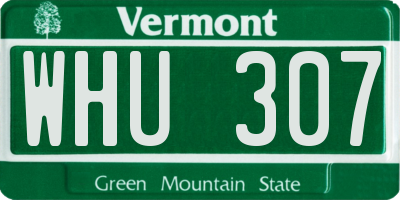 VT license plate WHU307