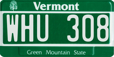 VT license plate WHU308