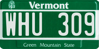 VT license plate WHU309
