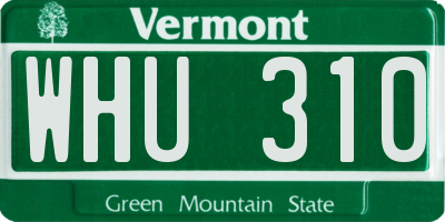 VT license plate WHU310