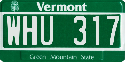 VT license plate WHU317