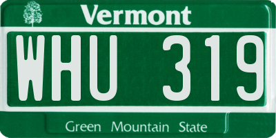 VT license plate WHU319