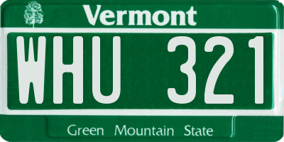 VT license plate WHU321