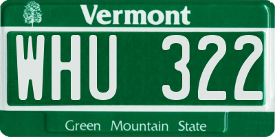 VT license plate WHU322