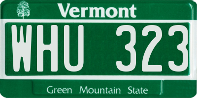 VT license plate WHU323