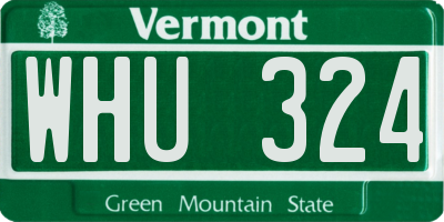 VT license plate WHU324