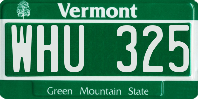 VT license plate WHU325