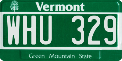 VT license plate WHU329