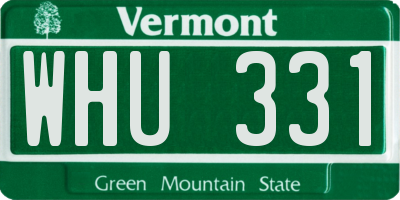 VT license plate WHU331