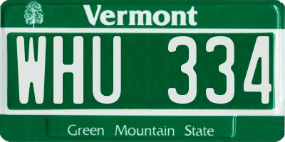 VT license plate WHU334