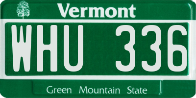 VT license plate WHU336
