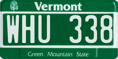 VT license plate WHU338
