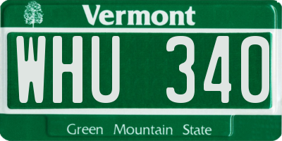 VT license plate WHU340
