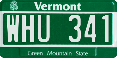 VT license plate WHU341