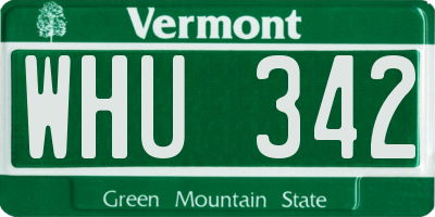VT license plate WHU342
