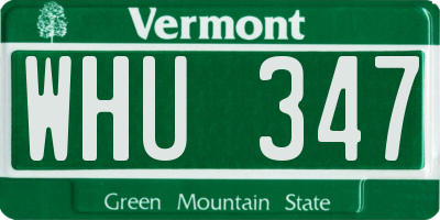 VT license plate WHU347