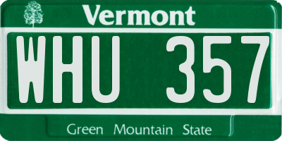 VT license plate WHU357