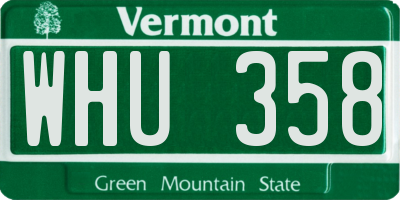 VT license plate WHU358