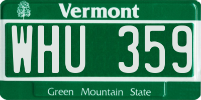 VT license plate WHU359