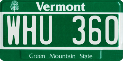 VT license plate WHU360
