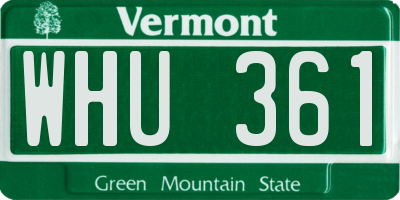 VT license plate WHU361