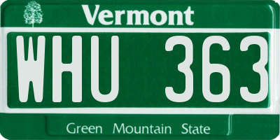 VT license plate WHU363