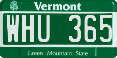 VT license plate WHU365