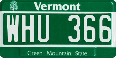 VT license plate WHU366