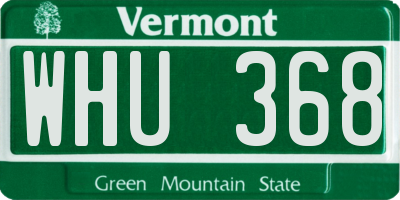 VT license plate WHU368
