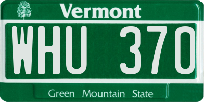 VT license plate WHU370