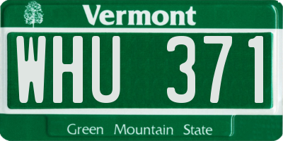 VT license plate WHU371