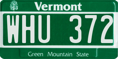 VT license plate WHU372