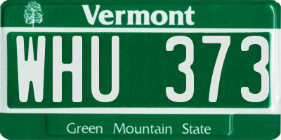 VT license plate WHU373