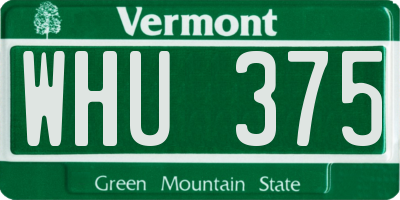 VT license plate WHU375