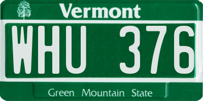 VT license plate WHU376