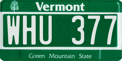 VT license plate WHU377