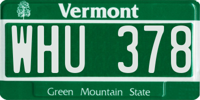 VT license plate WHU378