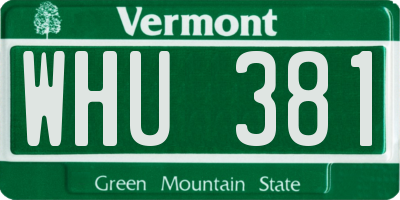 VT license plate WHU381