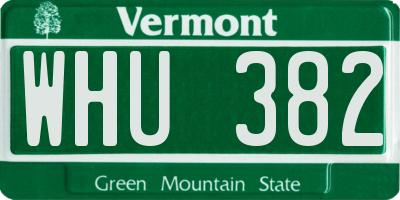 VT license plate WHU382