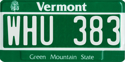 VT license plate WHU383